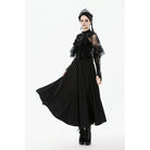 Punk Design Women's Gothic Bouble-breasted Floral Lace Cape