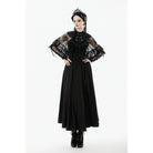 Punk Design Women's Gothic Bouble-breasted Floral Lace Cape