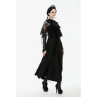 Punk Design Women's Gothic Bouble-breasted Floral Lace Cape