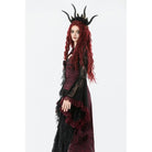 Punk Design Women's Gothic Contrast Color Floral Lace Cape