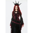 Punk Design Women's Gothic Contrast Color Floral Lace Cape