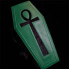 Punk Design Women's Gothic Cross Bat Wing Coffin Bag Green