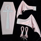 Punk Design Women's Gothic Cross Bat Wing Coffin Bag Pink