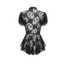 Punk Design Women's Gothic Cut-out Lace-up Top