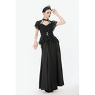 Punk Design Women's Gothic Cut-out Lace-up Top