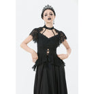 Punk Design Women's Gothic Cut-out Lace-up Top