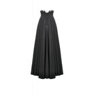 Punk Design Women's Gothic Embroidered Pleated Maxi Skirt