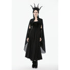 Punk Design Women's Gothic Embroidered Stand Collar Cape