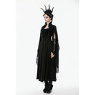 Punk Design Women's Gothic Embroidered Stand Collar Cape