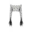 Punk Design Women's Gothic Hollow-out Flared Sleeved Crop Top