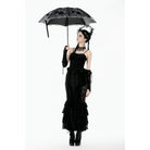 Punk Design Women's Gothic Lace Embroidered Floral Umbrella