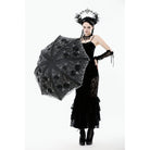 Punk Design Women's Gothic Lace Embroidered Floral Umbrella