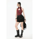 Punk Design Women's Gothic Lace-up Ruffled Swallow-tailed Shorts