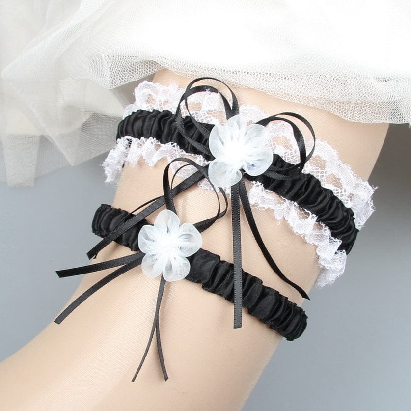 Punk Design Women's Gothic Lace Wedding Garters for Bride