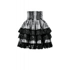 Punk Design Women's Gothic Layered Hem Lace-up High-Waist Skirt