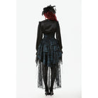 Punk Design Women's Gothic Layered Irregular Hem Buckle Skirt