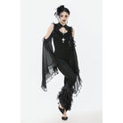Punk Design Women's Gothic Multilayer Lace Splice Flared Pants