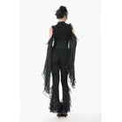 Punk Design Women's Gothic Multilayer Lace Splice Flared Pants