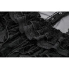 Punk Design Women's Gothic Rose Printed Ruffled Long Sleeved Top