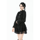 Punk Design Women's Gothic Ruffled Puff Sleeved Dress