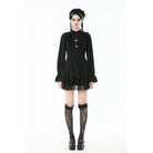 Punk Design Women's Gothic Ruffled Puff Sleeved Dress
