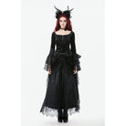 Punk Design Women's Gothic Square-cut Collar Flared Sleeved Velvet Top