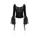 Punk Design Women's Gothic Square-cut Collar Flared Sleeved Velvet Top