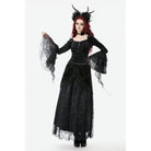 Punk Design Women's Gothic Square-cut Collar Flared Sleeved Velvet Top