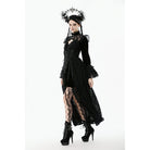 Punk Design Women's Gothic Stand Collar Flared Sleeved Cape