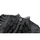 Punk Design Women's Gothic Stand Collar Ruffled Mesh Flared Sleeved Dress