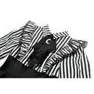 Punk Design Women's Gothic Striped Ruffled Pleated Dress