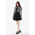 Punk Design Women's Gothic Striped Ruffled Pleated Dress