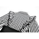 Punk Design Women's Gothic Striped Ruffled Pleated Dress