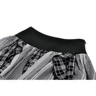 Punk Design Women's Grunge Buckle Strap Irregular Plaid Patchwork Skirt