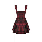 Punk Design Women's Grunge Lace-up Ruched Plaid Cake Dress
