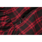 Punk Design Women's Grunge Lace-up Ruched Plaid Cake Dress