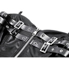 Punk Design Women's Punk Buckle Strap Lace-up Mesh Splice Slip Dress