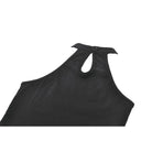 Punk Design Women's Punk Eyelet Strap Halterneck Mesh Panel Top