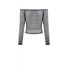 Punk Design Women's Punk Off-Shoulder Mesh Top