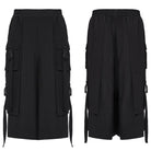 PUNK RAVE Men's Cyberpunk Buckle-up Big-pocket Pants