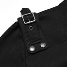 PUNK RAVE Men's Cyberpunk Buckle-up Strap Minimalist Hoodie