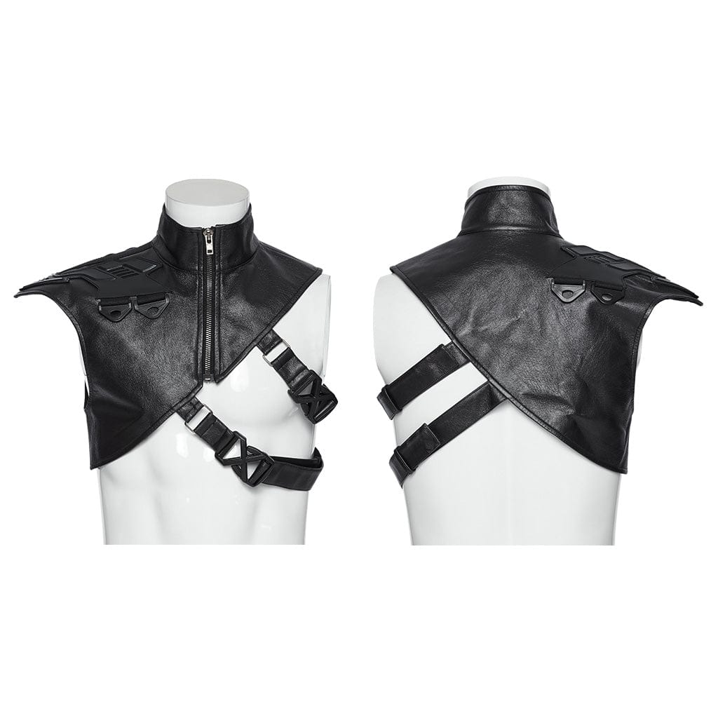 PUNK RAVE Men's Cyberpunk Buckle-up Zip Body Harness