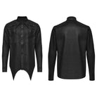 PUNK RAVE Men's Cyberpunk Irregular Bat Collar Shirt
