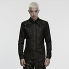 PUNK RAVE Men's Cyberpunk Irregular Bat Collar Shirt