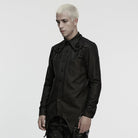 PUNK RAVE Men's Cyberpunk Irregular Bat Collar Shirt