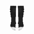 PUNK RAVE Men's Cyberpunk Layered Fingerless Gloves