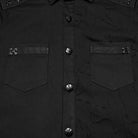 PUNK RAVE Men's Cyberpunk Ripped Turn-down Collar Shirt