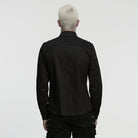 PUNK RAVE Men's Cyberpunk Ripped Turn-down Collar Shirt