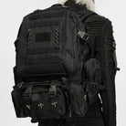 PUNK RAVE Men's Cyberpunk Skull Cross Ring Buckle Strap Tactical Backpack