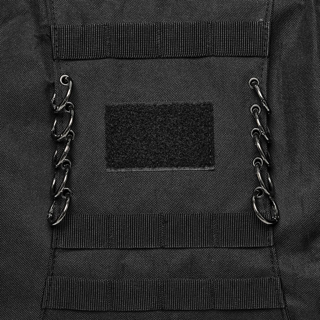 PUNK RAVE Men's Cyberpunk Skull Cross Ring Buckle Strap Tactical Backpack